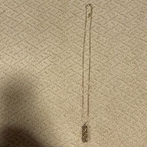 Shiny crystal long gold necklace